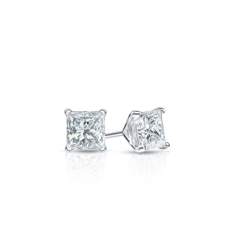 Auriya 18-karat Gold Lab Grown 0.25 carat TDW Princess Diamond Stud Earrings 4-Prong Martini Screw-back