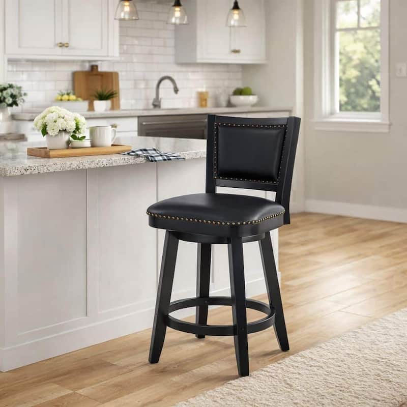 Broodmoor Brown Swivel Wood Stool - Black - Counter Height