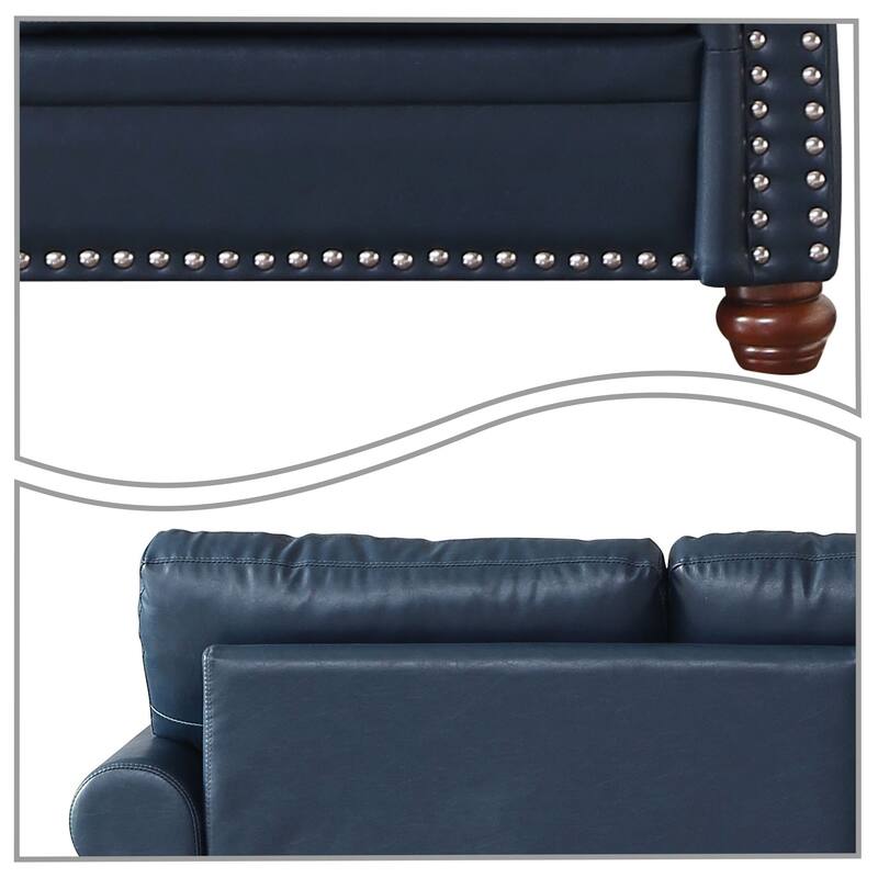 Vintage 2-Piece PU Upholstered Living Room Set