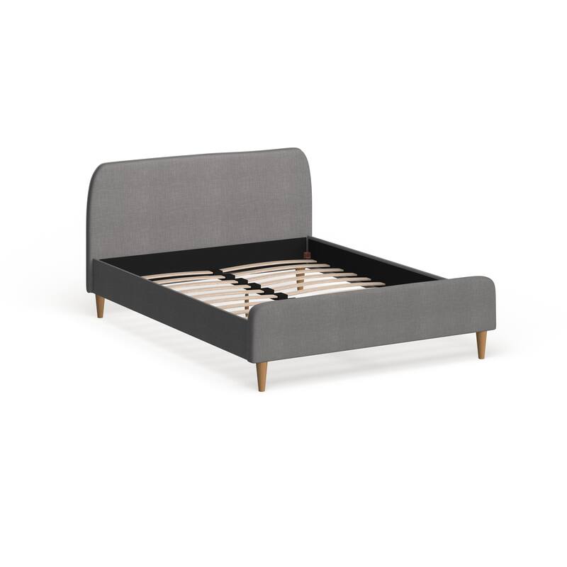 Mid-Century Fabric Upholstered Platform Bed by Baxton Studio