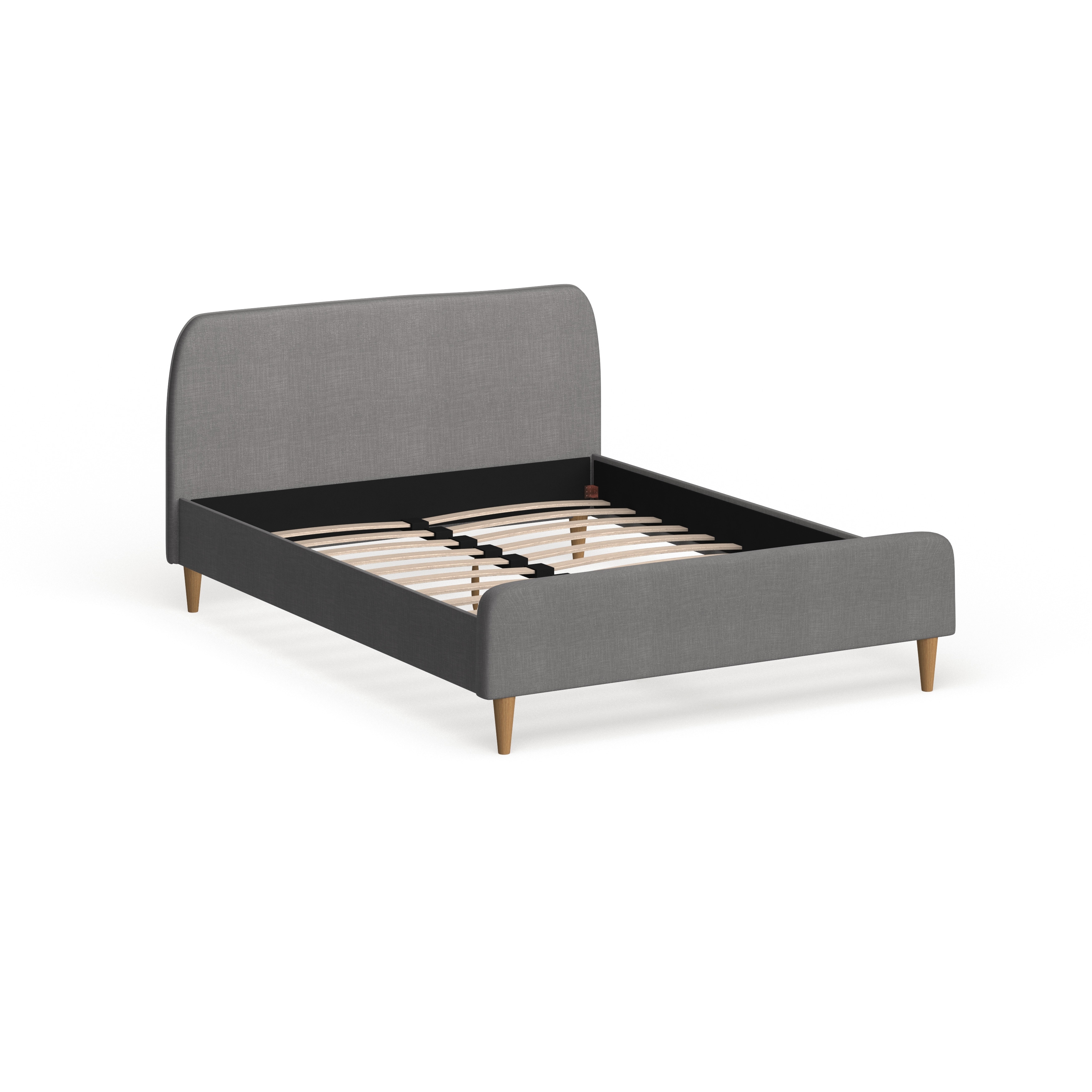 Mid-Century Fabric Upholstered Platform Bed by Baxton Studio