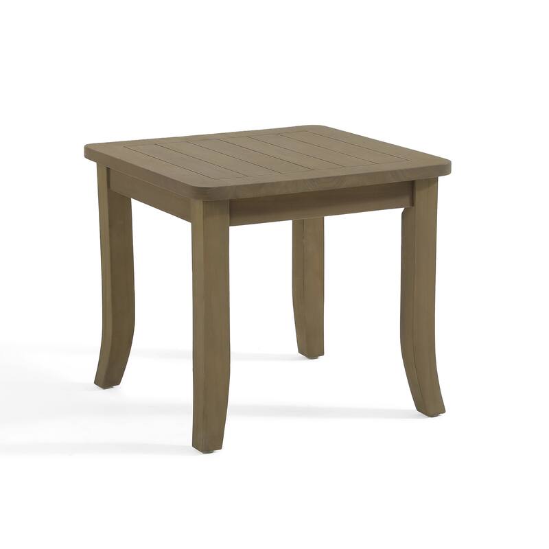 2 Set Patio Teak Wood Outdoor Chair and Side Table Set with Cushions