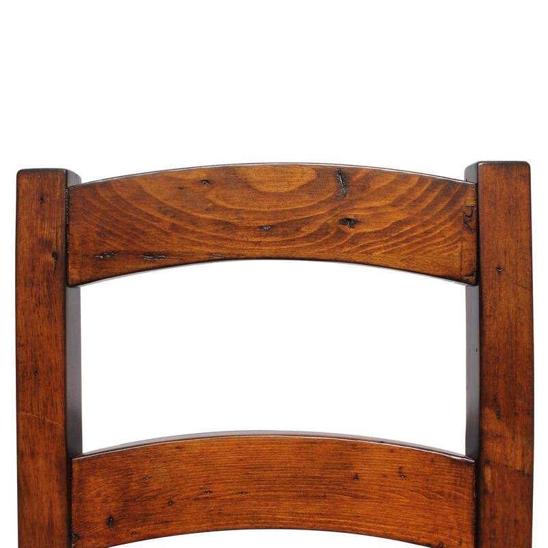 Dexter Upholstered Reclaimed Pine Ladder Back Dining Chair (Set of 2)