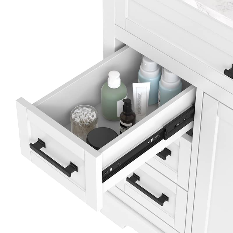 Bathroom Vanity with Marble Top and Sink