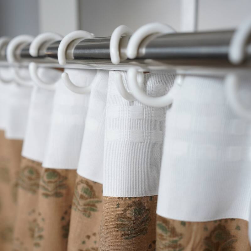 Fabdivine Handmade Block Print Floral Curtain Perfect for Room or Window Décor