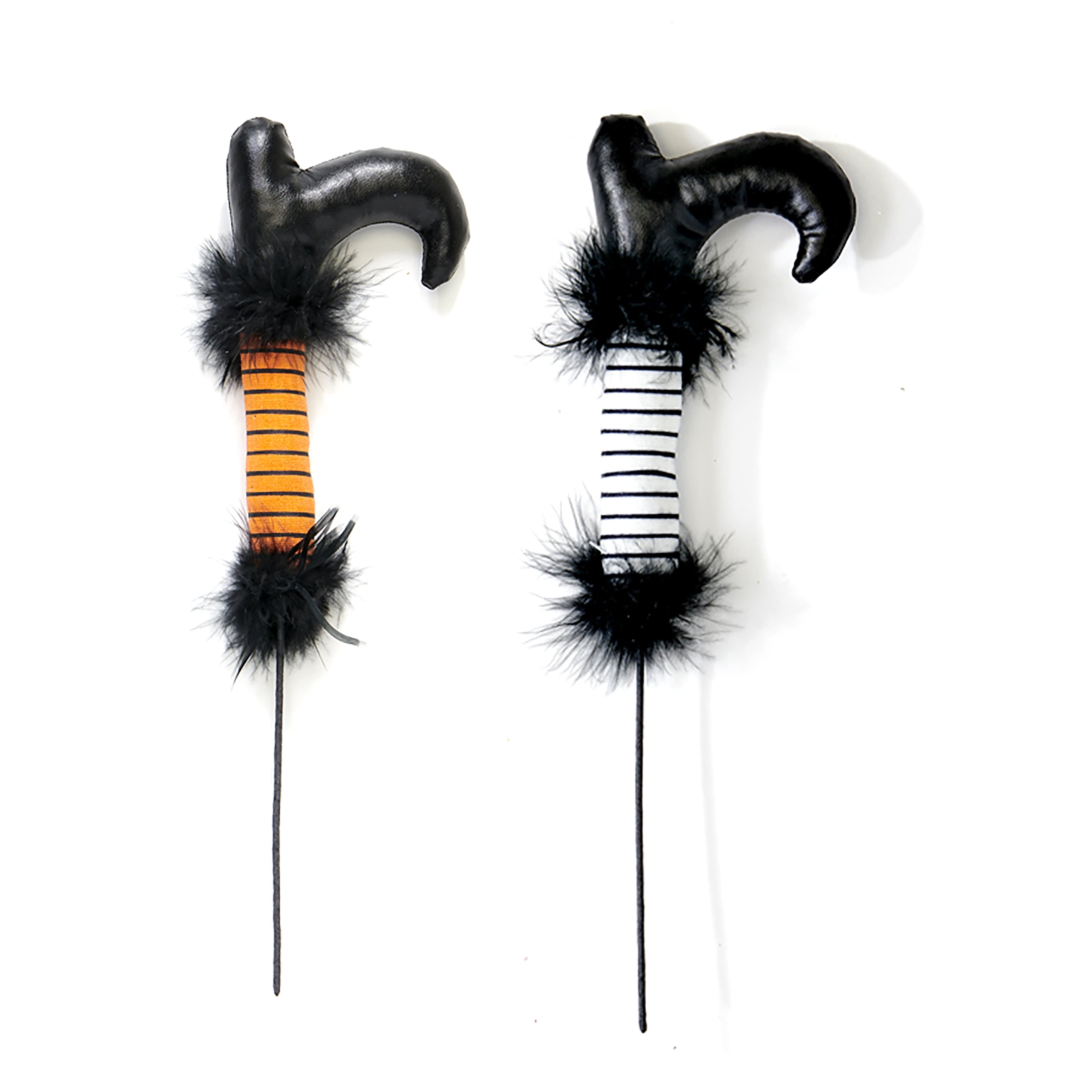 7" Halloween Witch Leg on a 5.5" Floral Pick, Set of 6