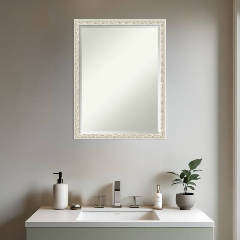 Bethany Beveled Wood Framed Bathroom Vanity Wall Mirror