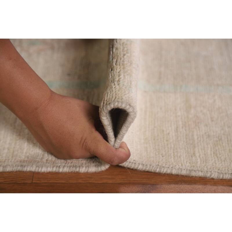 Oushak Oriental Runner Rug Handmade Vegetable Dye Wool Carpet - 3'1"x 11'10"