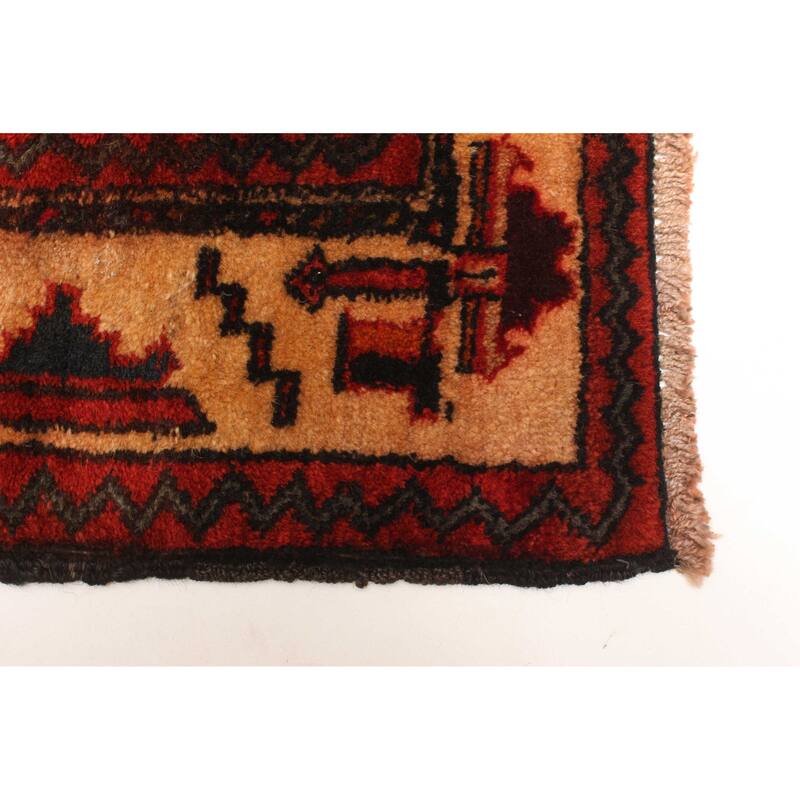 ECARPETGALLERY Hand-knotted Teimani Red Wool Rug - 2'9 x 4'0