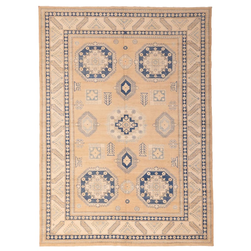 ECARPETGALLERY Hand-knotted Finest Ghazni Tan Wool Rug - 9'9 x 13'1