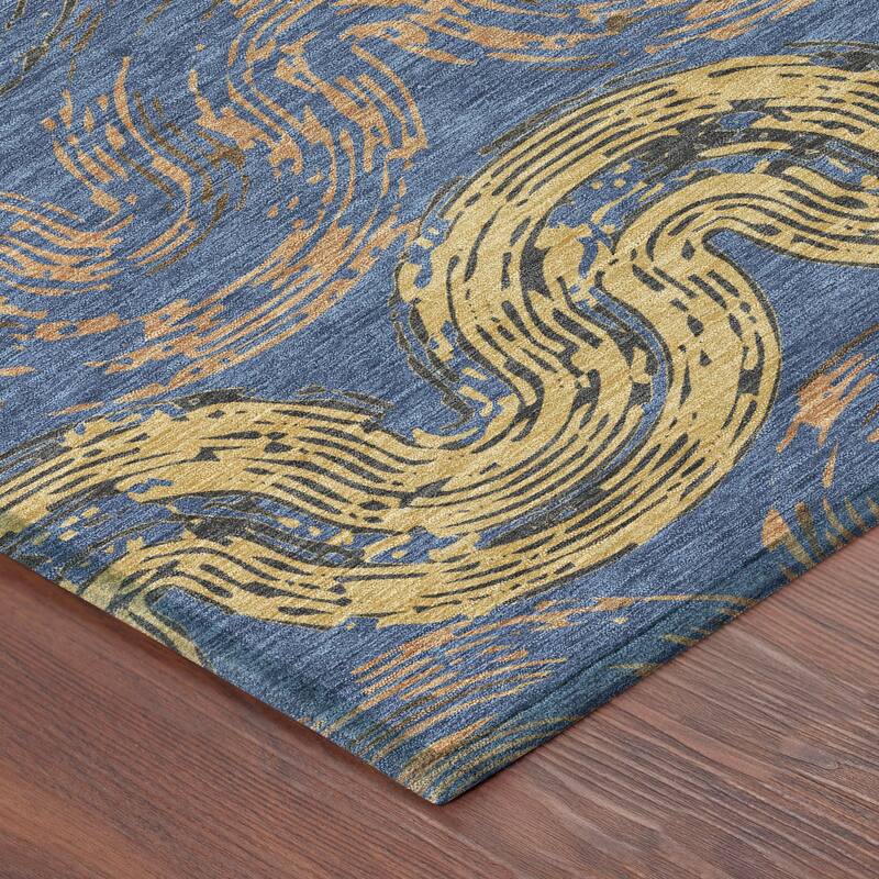 Machine Washable Indoor/ Outdoor Modern Ari Chantille Rug