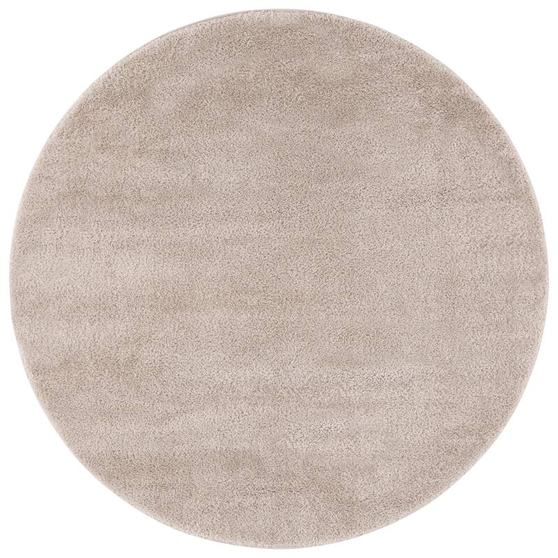 SAFAVIEH Penelope Minea Shag Solid Rug - 6'7" Round - Beige
