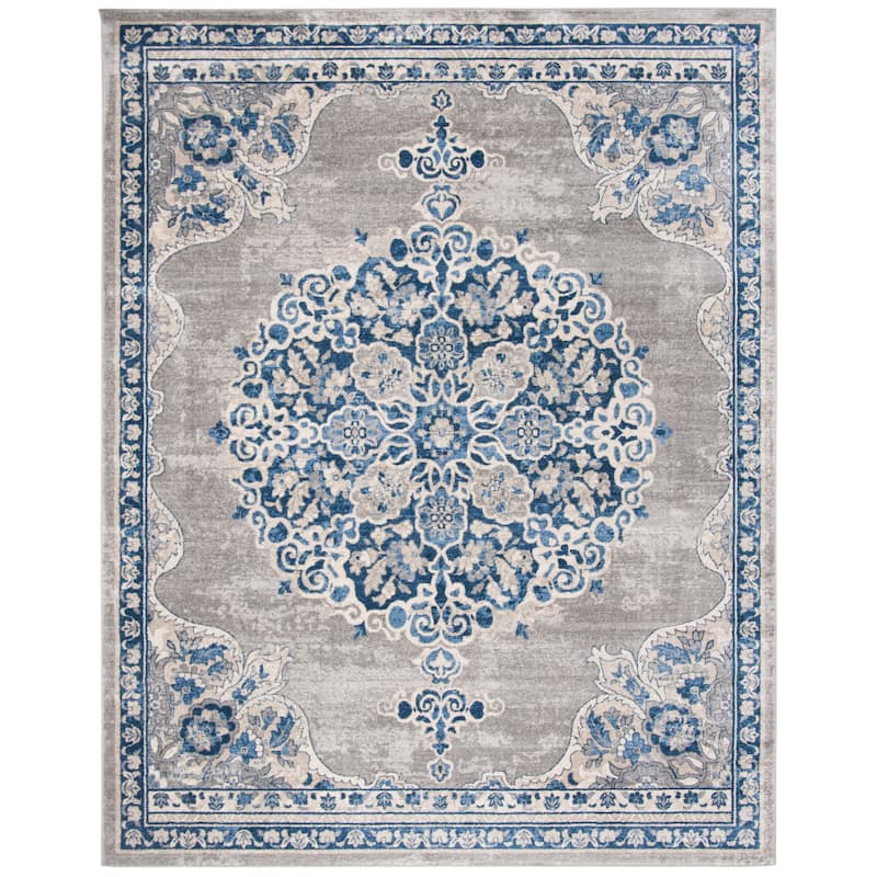 SAFAVIEH Brentwood Coralyne Traditional Oriental Rug - 12' x 18' - Light Grey/Blue