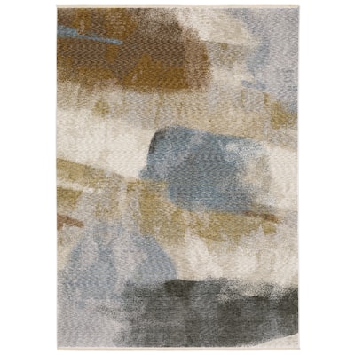 Style Haven Hendrix Soft Contemporary Abstract Beige/ Rust Fringe Edge Area Rug