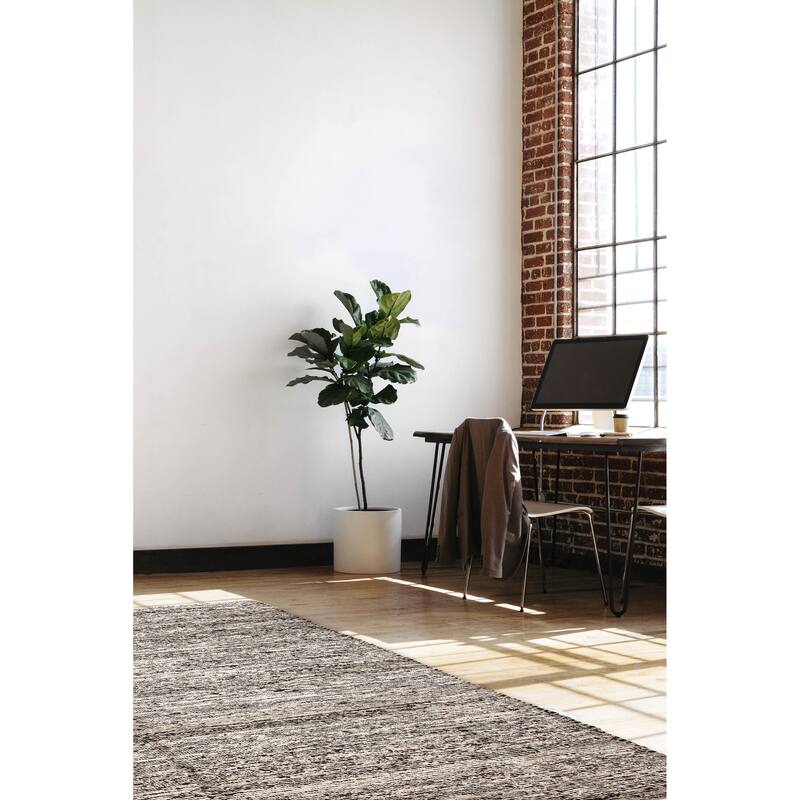 ECARPETGALLERY Braid weave Sienna Brown Wool Rug - 5'1 x 8'1