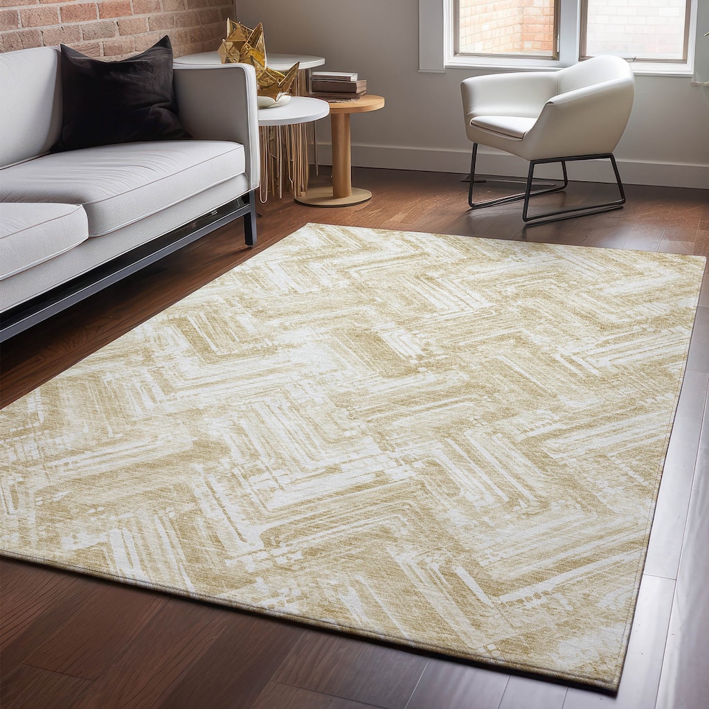 Premium Washable Super Soft Blurred Chevron Mayfield Rug