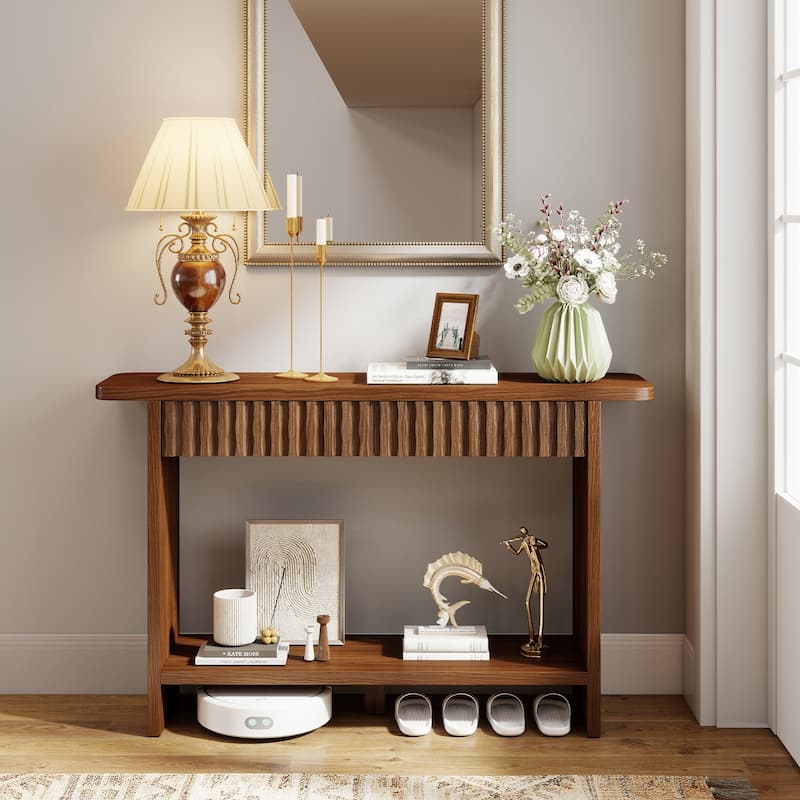 51.2" Entryway Console Table with Drawer Sofa Table with Storage Shelf - 51.2"L x 13.8"D/W x 31.5"H