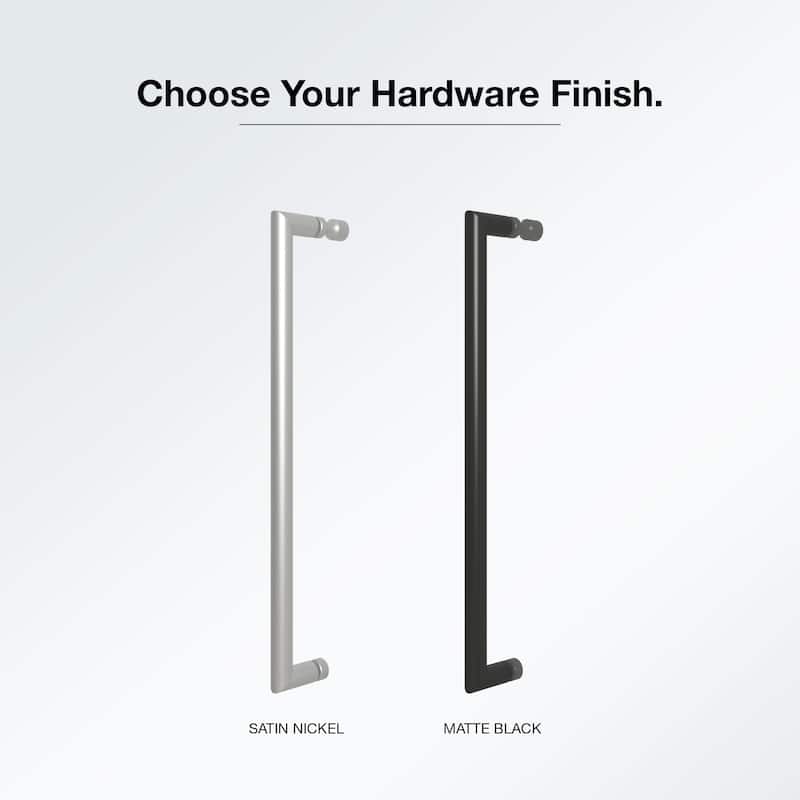Reva Frameless Sliding Clear Alcove Shower Door Black