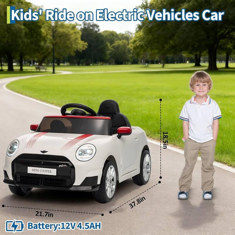 12V Ride on Car for Kids with Remote Control, Licensed BMW Electric Car, Black
