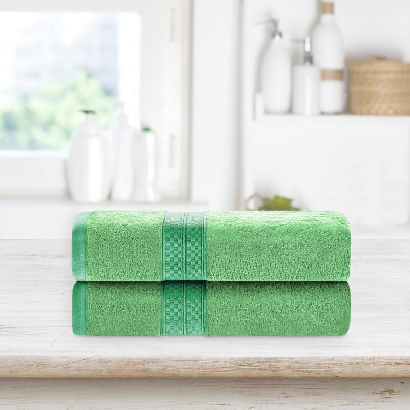 Superior Soft Rayon from Bamboo and Cotton Bath Towel - (Set of 2) - Spring Green