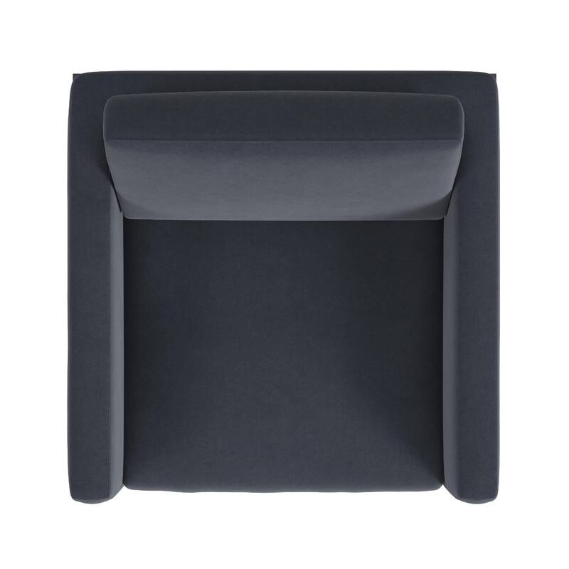 Fiam Accent Armchair, Steel Blue Velvet, Modern Black Metal Legs