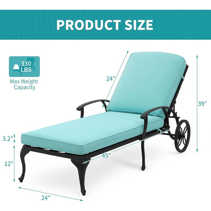 Aluminum Reclining Outdoor Chaise Lounge