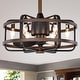 preview thumbnail 1 of 4, Warehouse of Tiffany 3-blade Ceiling Fan with Caged Metal and Wood Frame with Remote