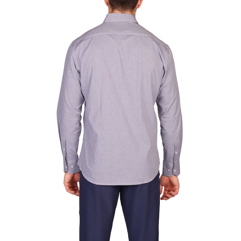 Tailorbyrd Men's Micro Gingham Button-Down Shirt