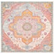 SAFAVIEH Crystal Floretta Vintage Boho Medallion Rug - 7' Square - Light Blue/Fuchsia