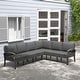 preview thumbnail 58 of 144, Aluminum Patio Outdoor Sectional Sofa Set with Fire Pit, Swivel Rocking Chairs and Ottomans