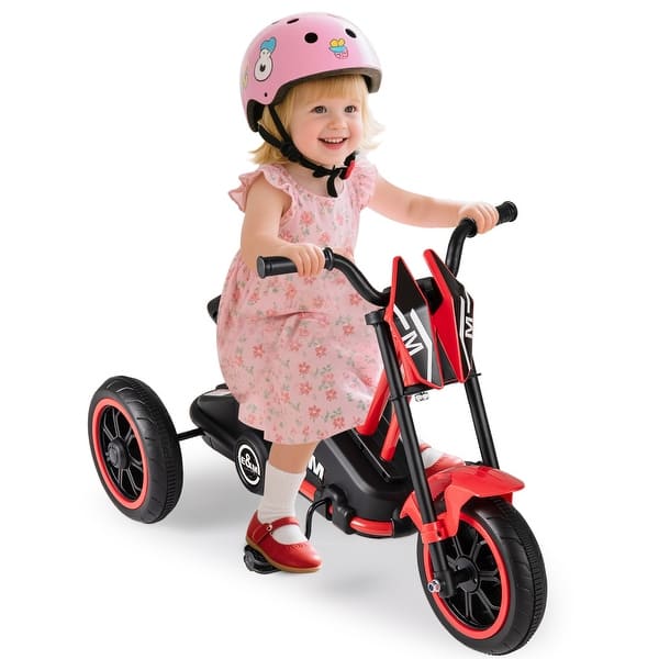 slide 2 of 30, Gymax Kids Tricycle w/Foot Pedals Forward/Backward Steering Handlebars Red