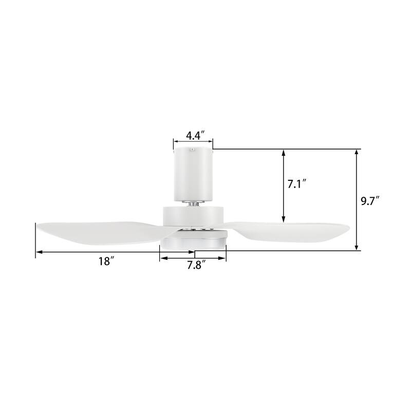 CARRO Haddington 36" ABS 3-Blade Flush Mount Ceiling Fan with Lights
