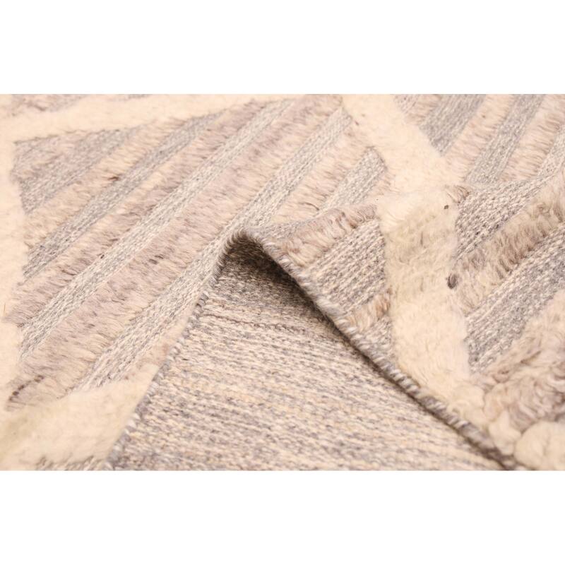 ECARPETGALLERY Hand-knotted Tangier Grey Wool Rug - 5'4 x 7'4