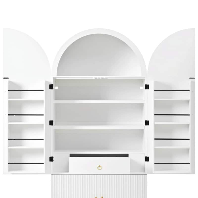 72" Tall Arched Kitchen Pantry Cabinet