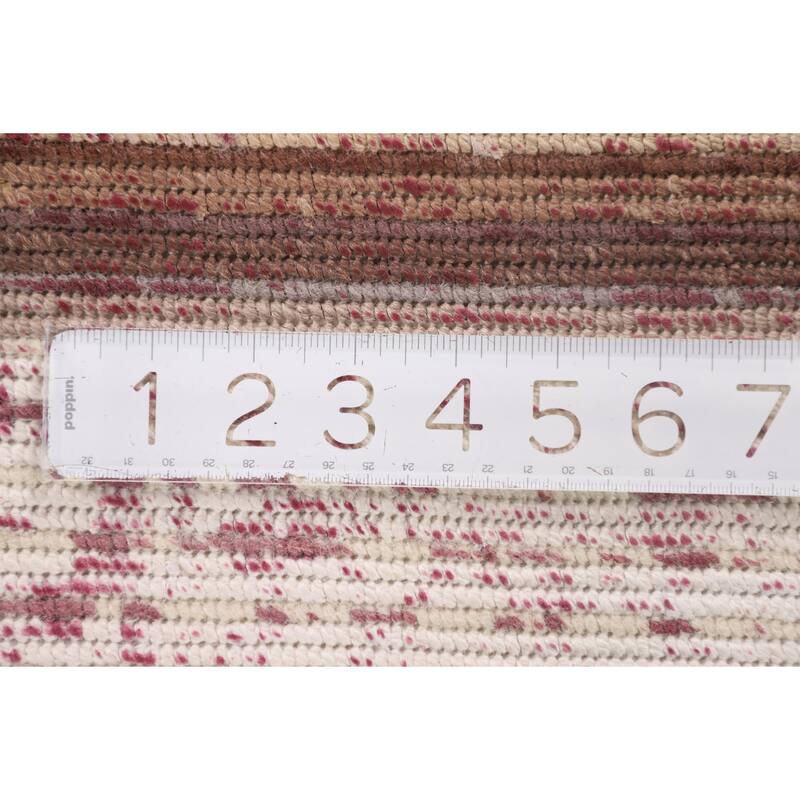 Striped Modern Abstract Oriental Accent Rug Handmade Wool Carpet - 2'7"x 4'10"