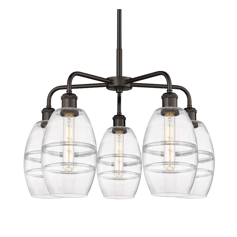 Innovations Lighting 516-5CR-14-24 Vaz Chandelier Vaz 5 Light 24" Wide - Oil Rubbed Bronze / Clear