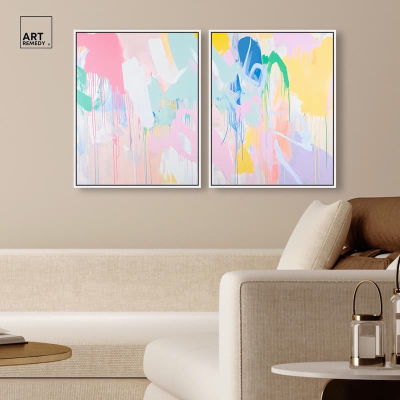 Joyful Drips Canvas Set of 2 by Art Remedy