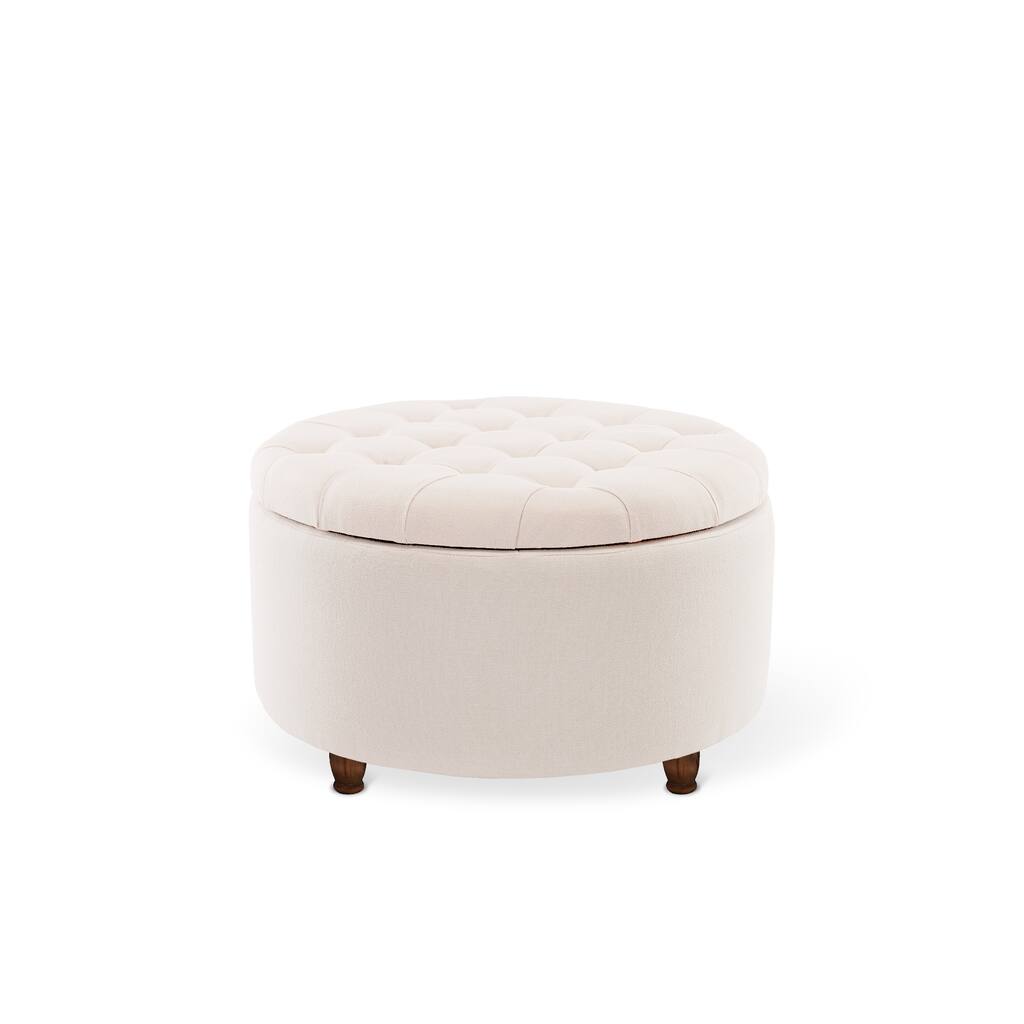 Kotter Home Round Tufted Storage Ottoman