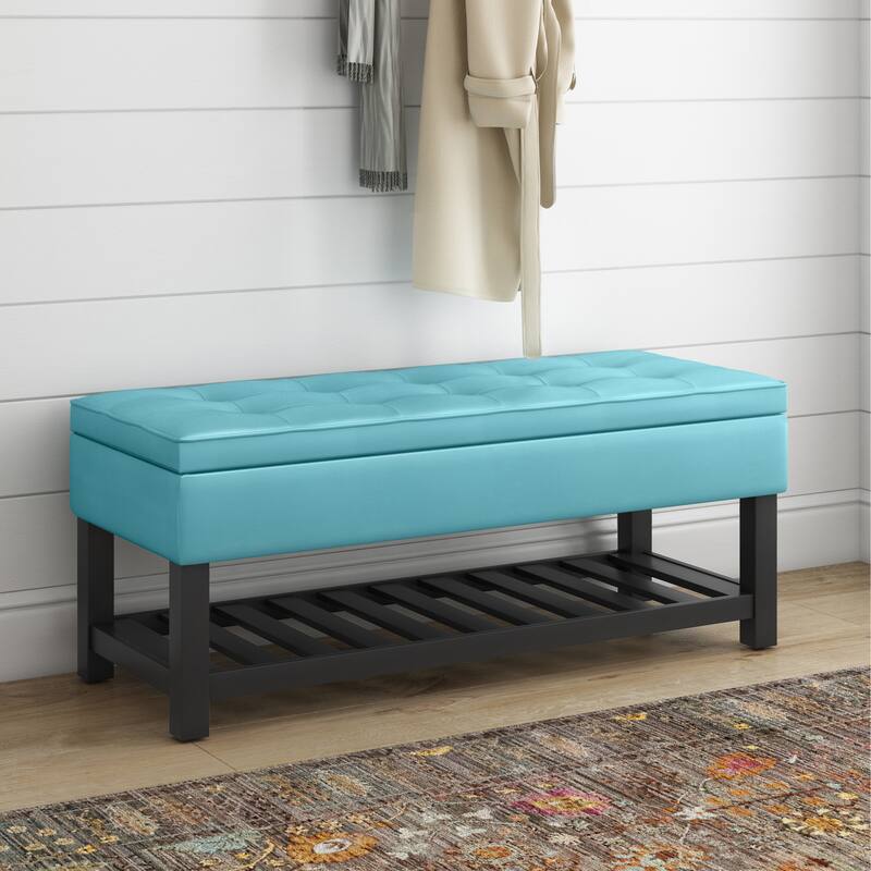 WYNDENHALL Essex 44 inch Wide Transitional Rectangle Ottoman Bench