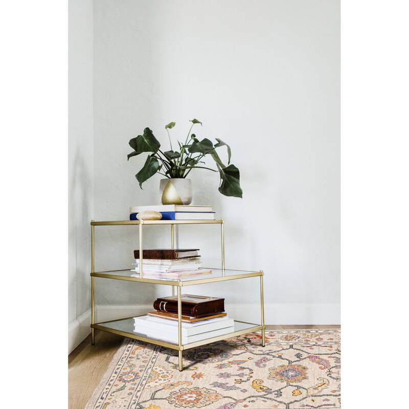 ECARPETGALLERY Hand-knotted Modern Oushak Light Khaki Wool Rug - 3'8 x 5'7