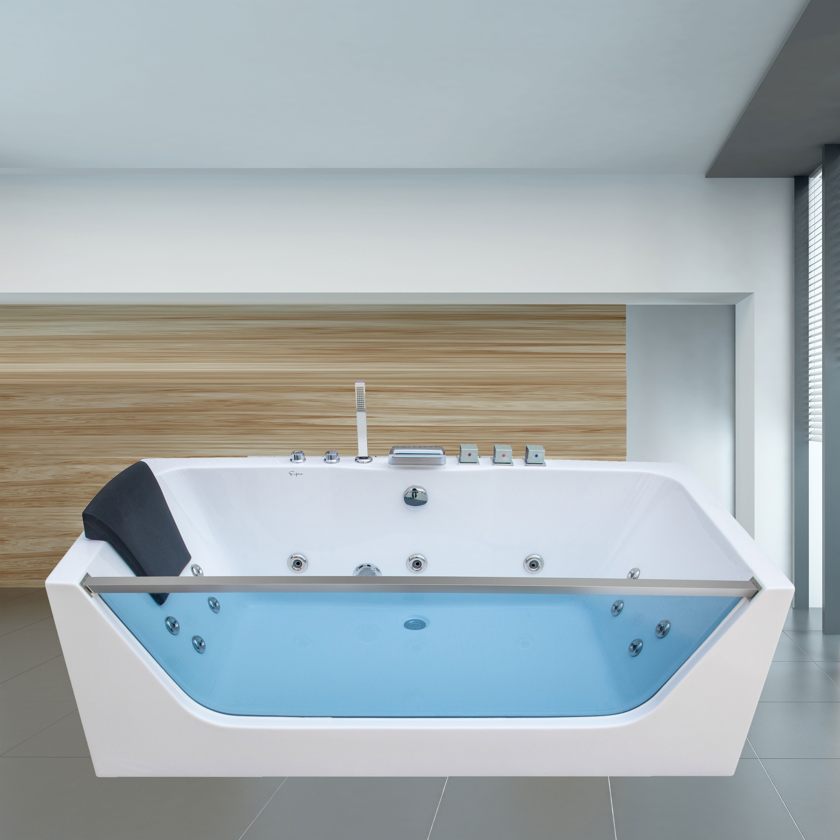 Acrylic 59 X 59 Round Alcove Whirlpool Bathtub - 6 Water Jets - Right  Side Drain - On Sale - Bed Bath & Beyond - 33466808