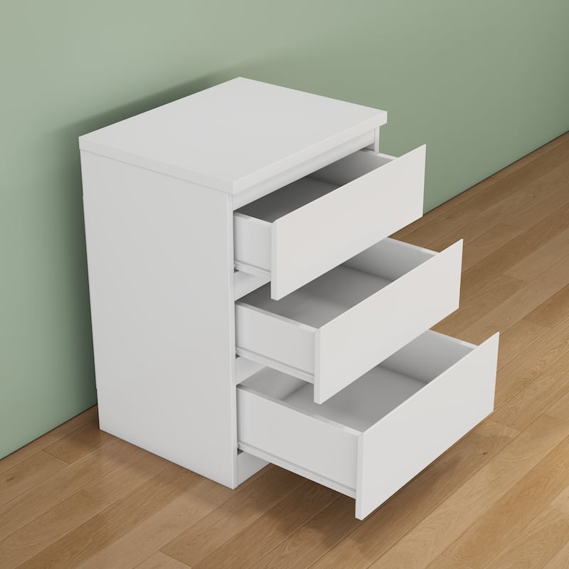 19.7-Inch Nightstand with 3 Drawers, Beside Table with Drawers Handle Free Design,Thickened Top Plate,for Bedroom,Living Room