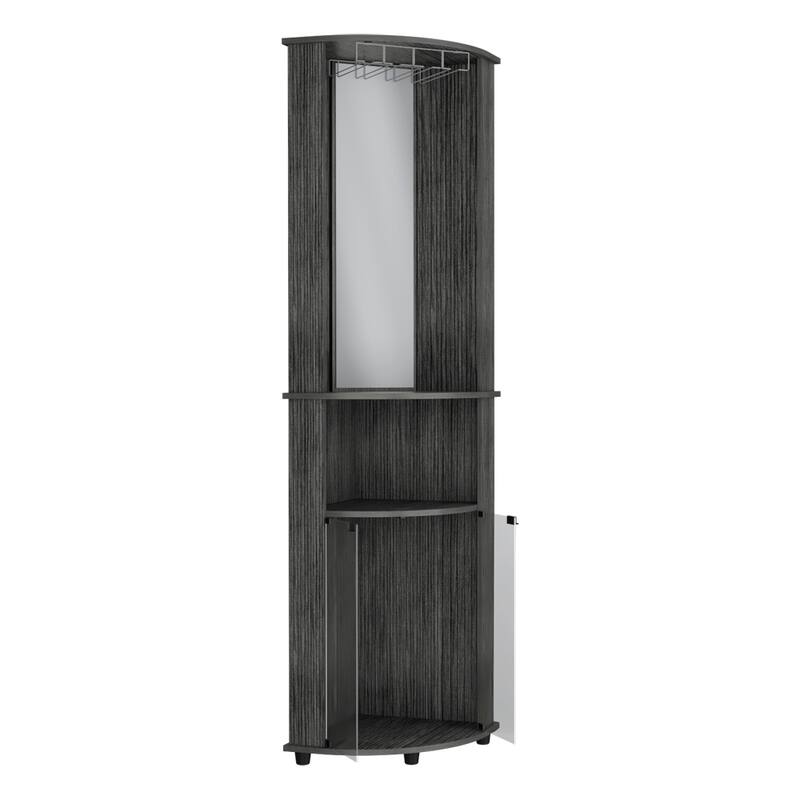 Corner Bar Cabinet Rialto, Living Room, Smokey Oak,High quality and durable
