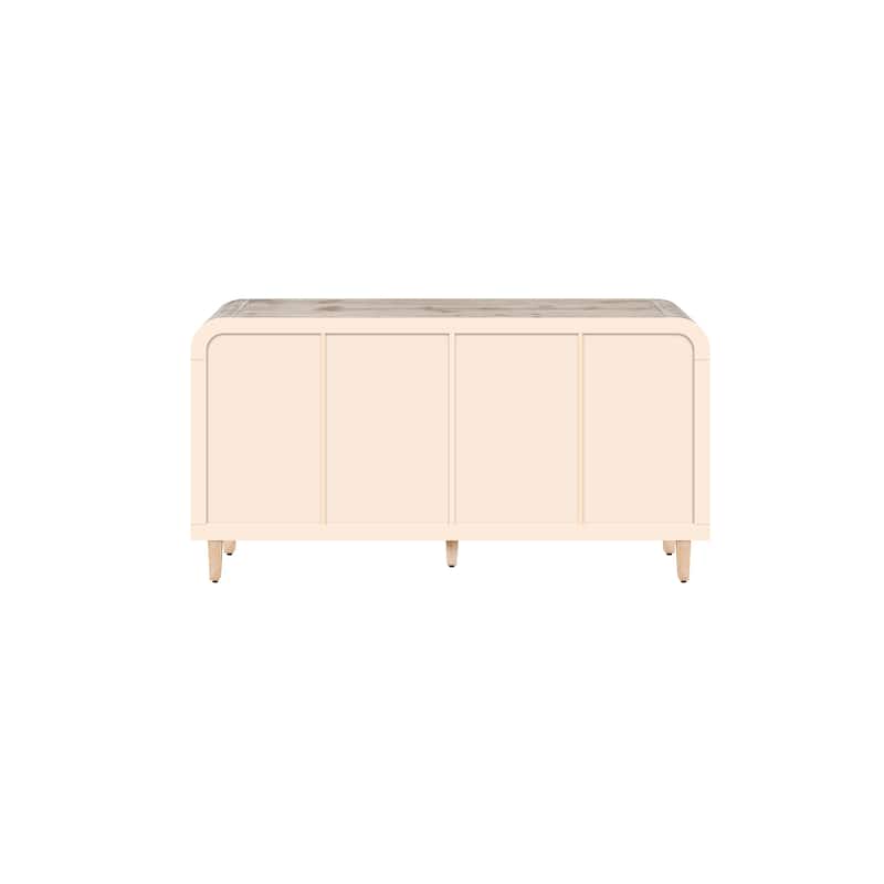 59'' Farmhouse Curved Vintage Storage