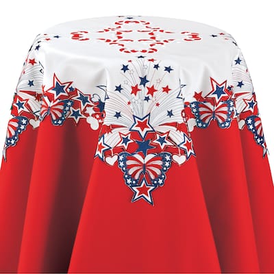 Patriotic Embroidered Butterflies and Stars Table Linens