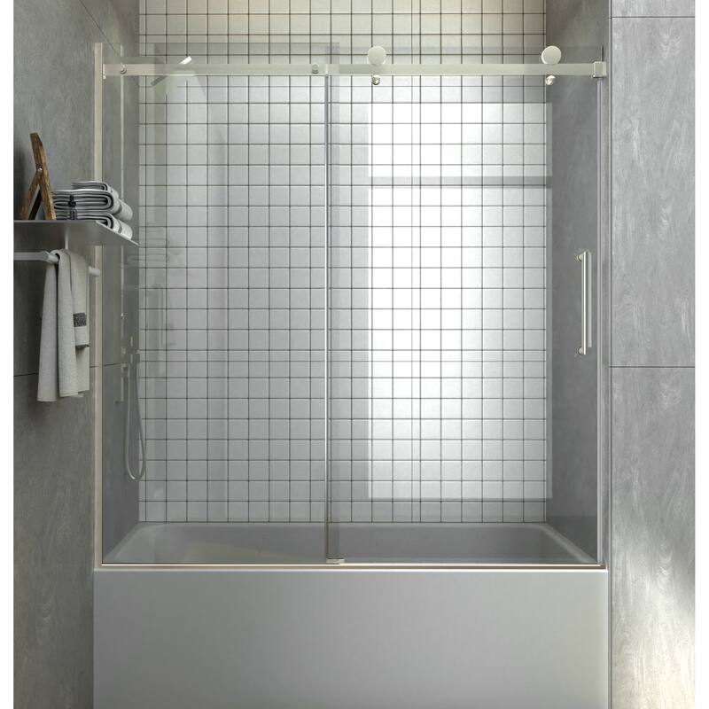 i-Homare 55 - 59 in.W x 60 in.H Sliding Frameless Tub Door Shower Door