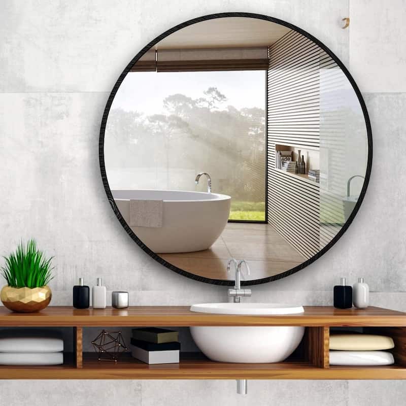 39 Inch Metal Framed Round Bathrrom Mirror For Wall
