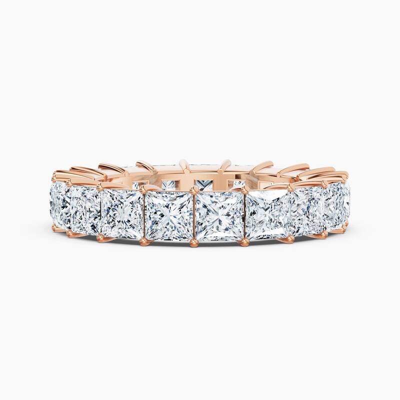 Auriya 14k Gold Princess Lab Grown Diamond Eternity Band 2.50 - 11.25 ct. tw. (F-G, VS) - 5.70 ct. wt. - 9 - Rose
