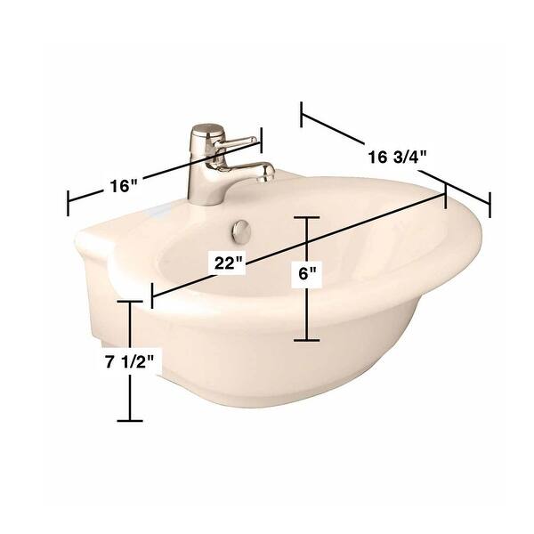 Bathroom Vessel Sink Biscuit Colored China Faucet Hole