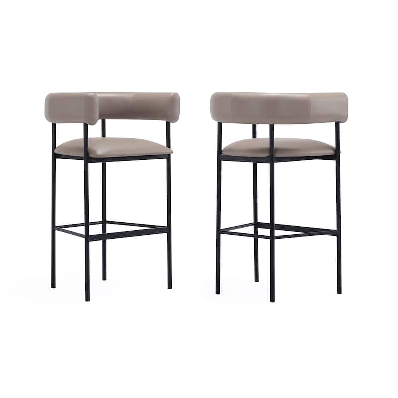 Onda Vegan Leather Metal Upholstered Barstool